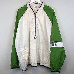 Nike Green and White Windbreaker Jacket